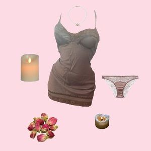 Victoria’s Secret | Lovely silver lace slip dress